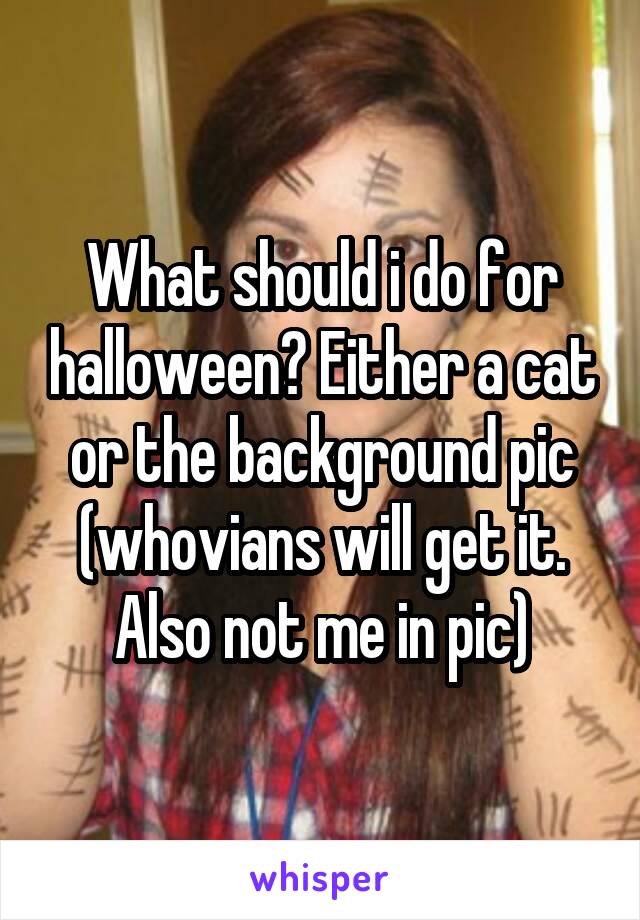 What should i do for halloween? Either a cat or the background pic (whovians will get it. Also not me in pic)