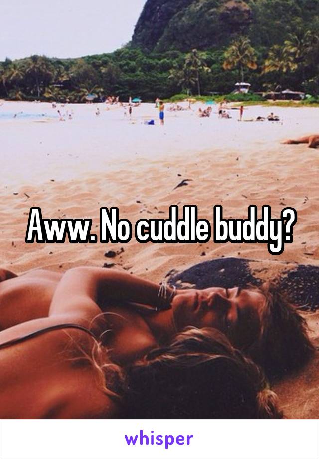 Aww. No cuddle buddy?
