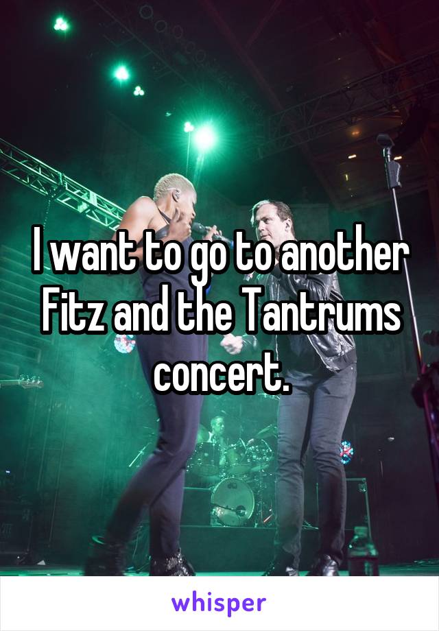 I want to go to another Fitz and the Tantrums concert.