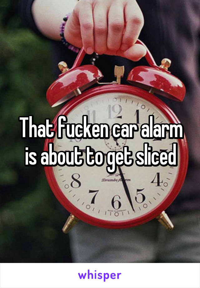That fucken car alarm is about to get sliced