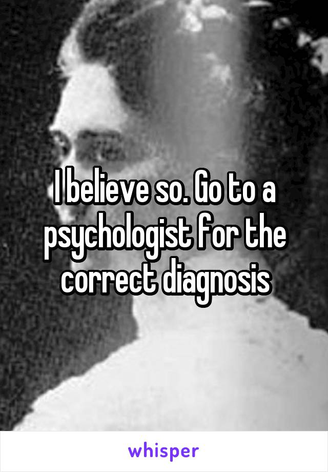 I believe so. Go to a psychologist for the correct diagnosis