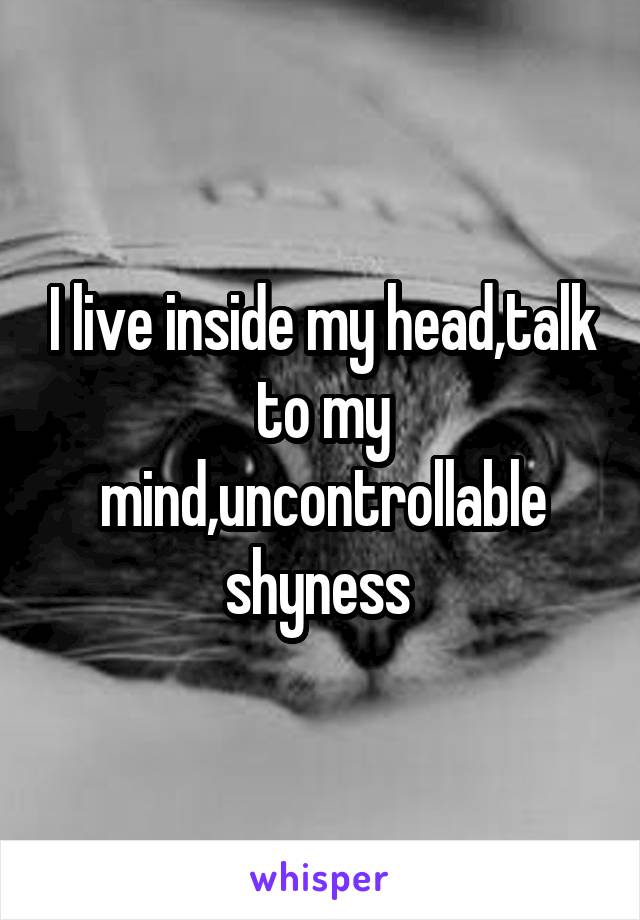 I live inside my head,talk to my mind,uncontrollable shyness 