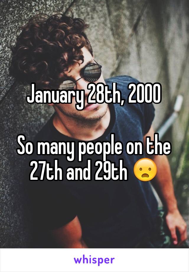 January 28th, 2000

So many people on the 27th and 29th 😦