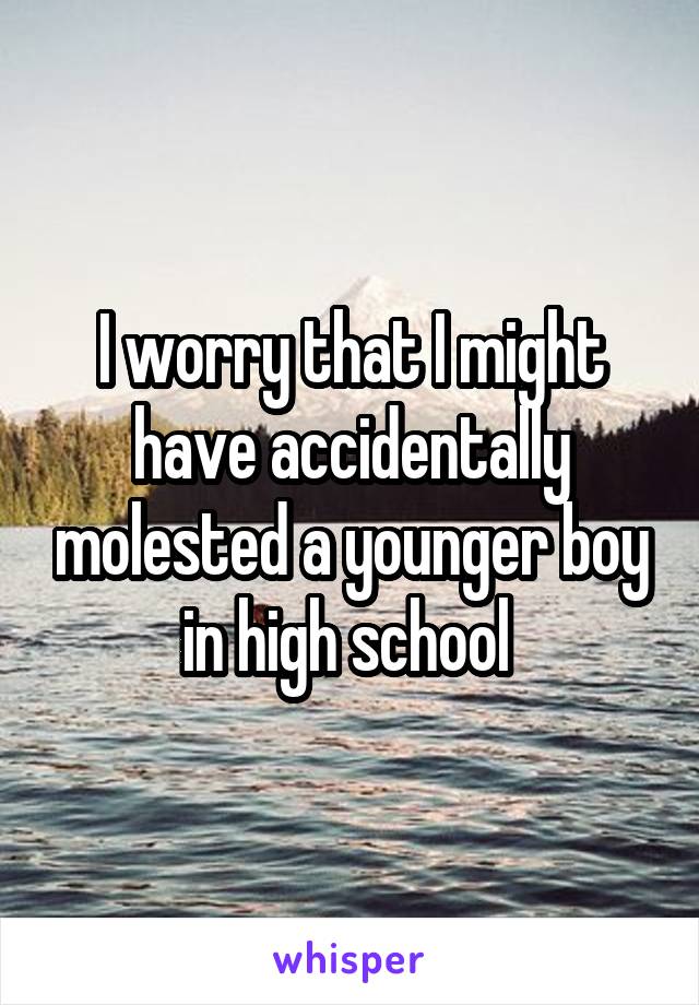I worry that I might have accidentally molested a younger boy in high school 