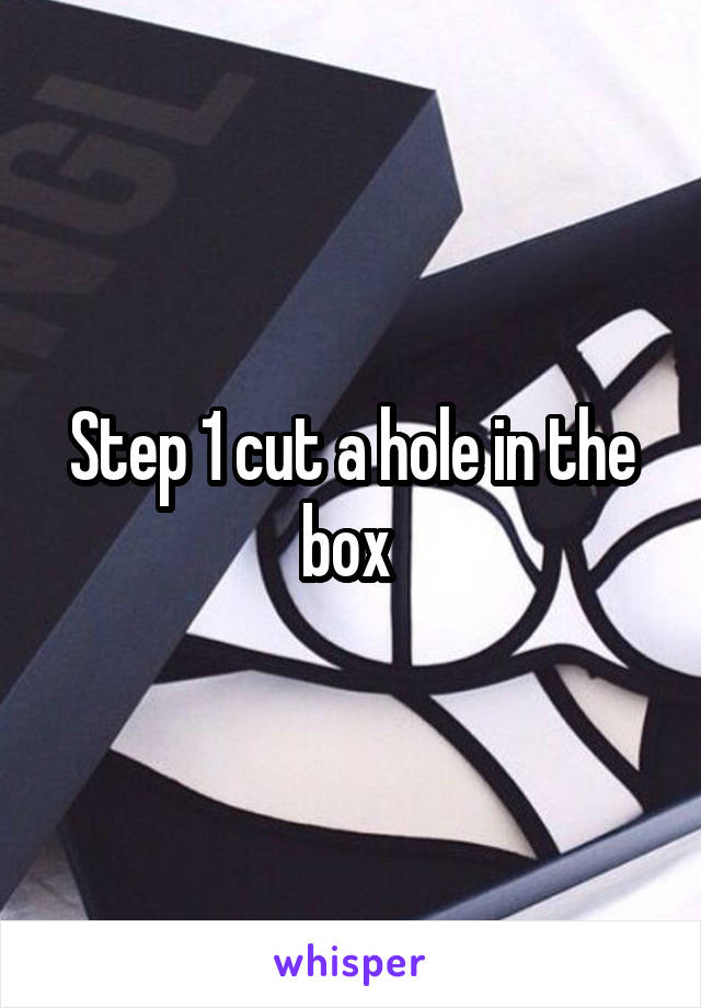 Step 1 cut a hole in the box 