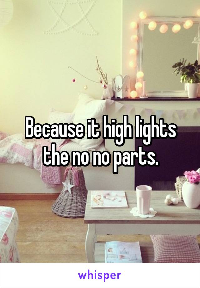 Because it high lights the no no parts.