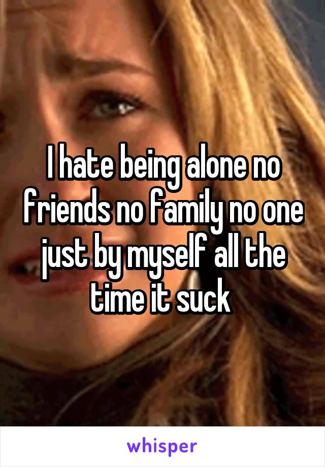 I hate being alone no friends no family no one just by myself all the time it suck 