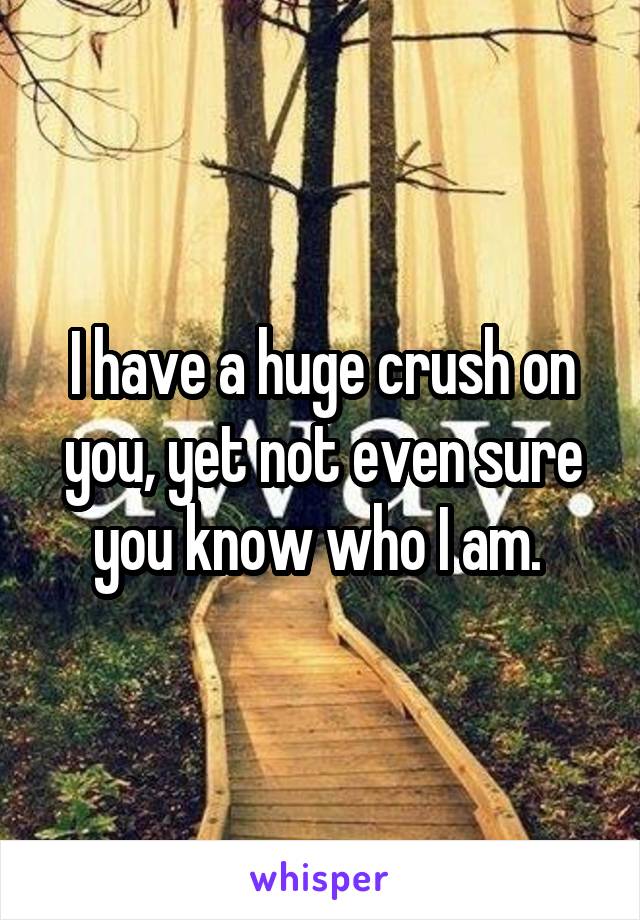 I have a huge crush on you, yet not even sure you know who I am. 