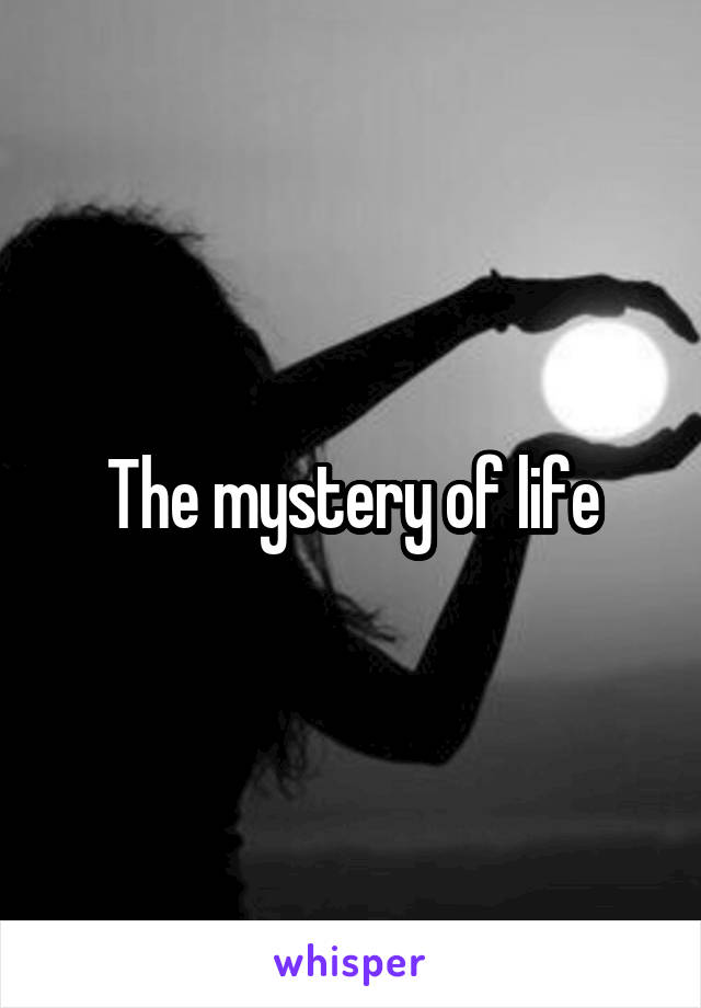 The mystery of life