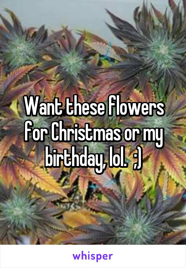 Want these flowers for Christmas or my birthday, lol.  ;)