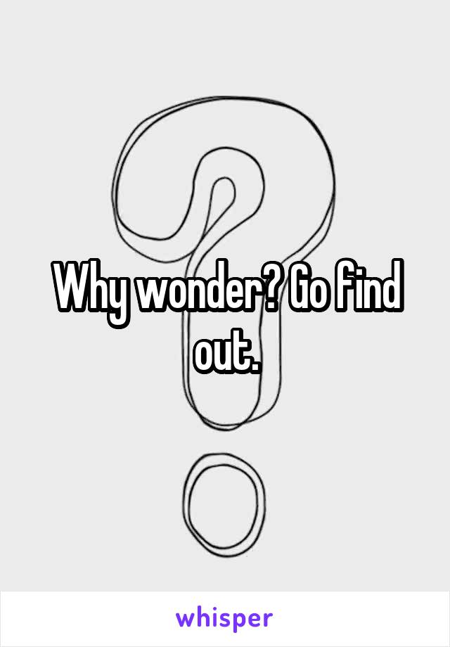 Why wonder? Go find out.
