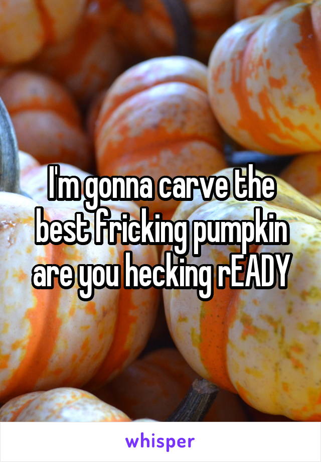 I'm gonna carve the best fricking pumpkin are you hecking rEADY