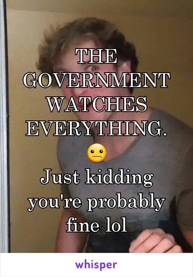 THE GOVERNMENT WATCHES EVERYTHING. 🤐
Just kidding you're probably fine lol