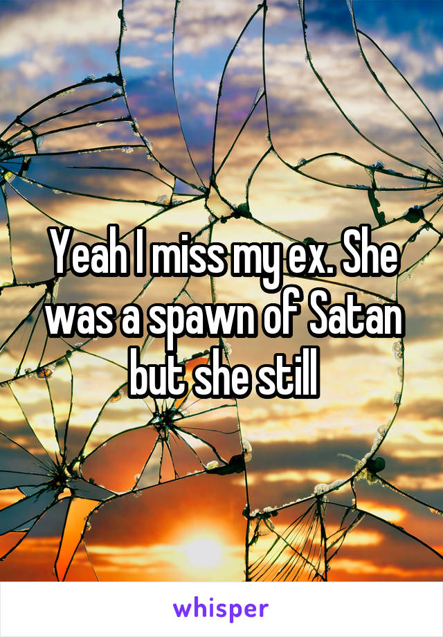 Yeah I miss my ex. She was a spawn of Satan but she still