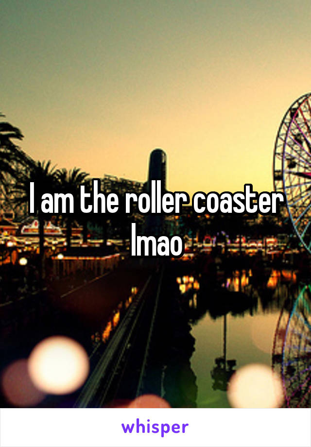 I am the roller coaster lmao