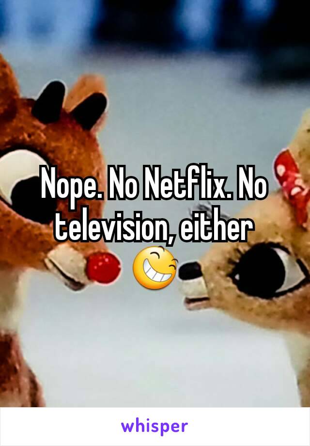 Nope. No Netflix. No television, either
😆