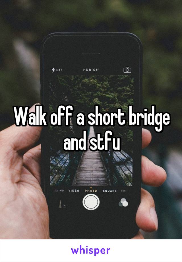 Walk off a short bridge and stfu