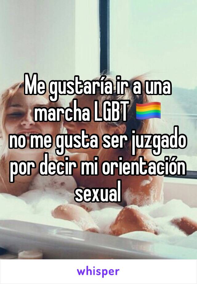 Me gustaría ir a una marcha LGBT 🏳️‍🌈 
no me gusta ser juzgado por decir mi orientación sexual 