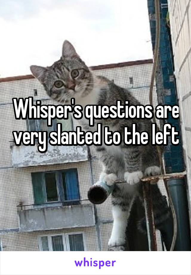 Whisper's questions are very slanted to the left 