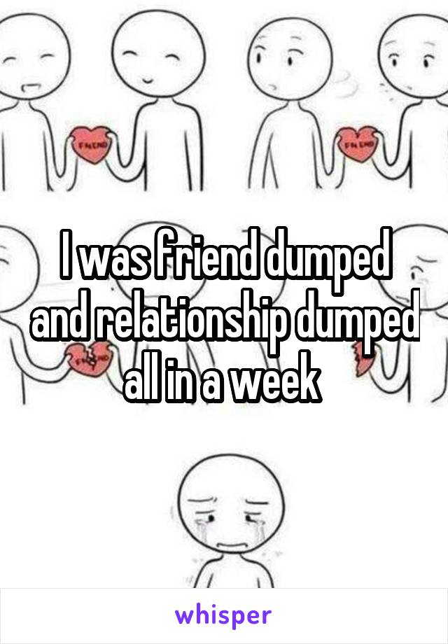 I was friend dumped and relationship dumped all in a week 