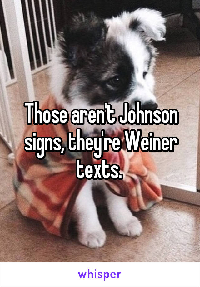 Those aren't Johnson signs, they're Weiner texts. 
