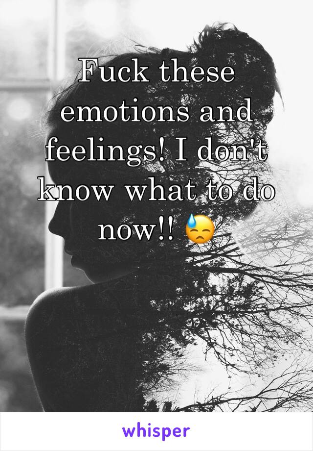 Fuck these emotions and feelings! I don't know what to do now!! 😓