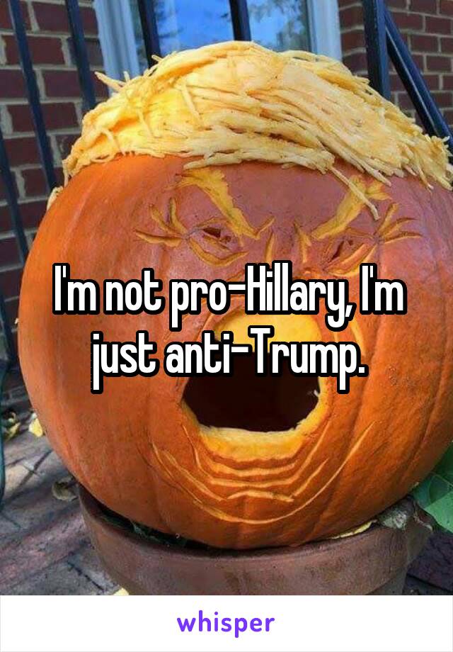 I'm not pro-Hillary, I'm just anti-Trump.