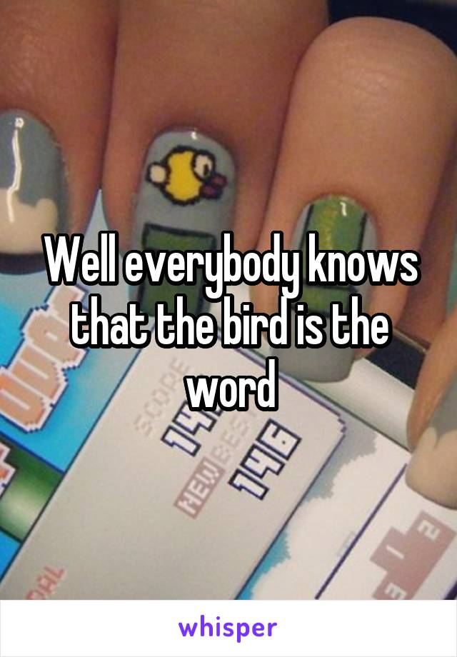 Well everybody knows that the bird is the word