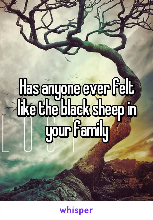 Has anyone ever felt like the black sheep in your family