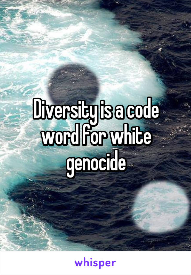 Diversity is a code word for white genocide