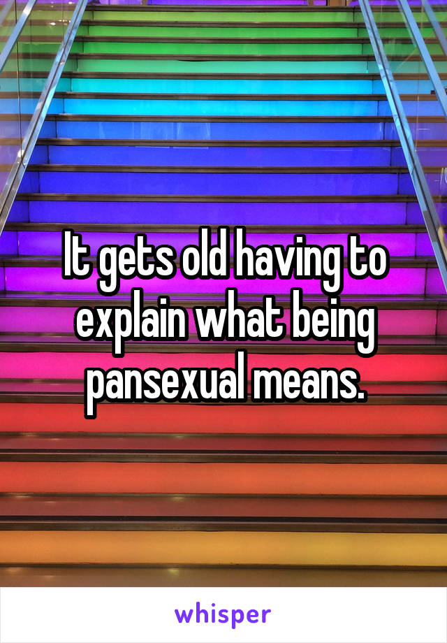 It gets old having to explain what being pansexual means.