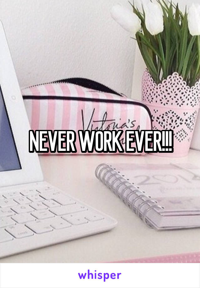 NEVER WORK EVER!!!