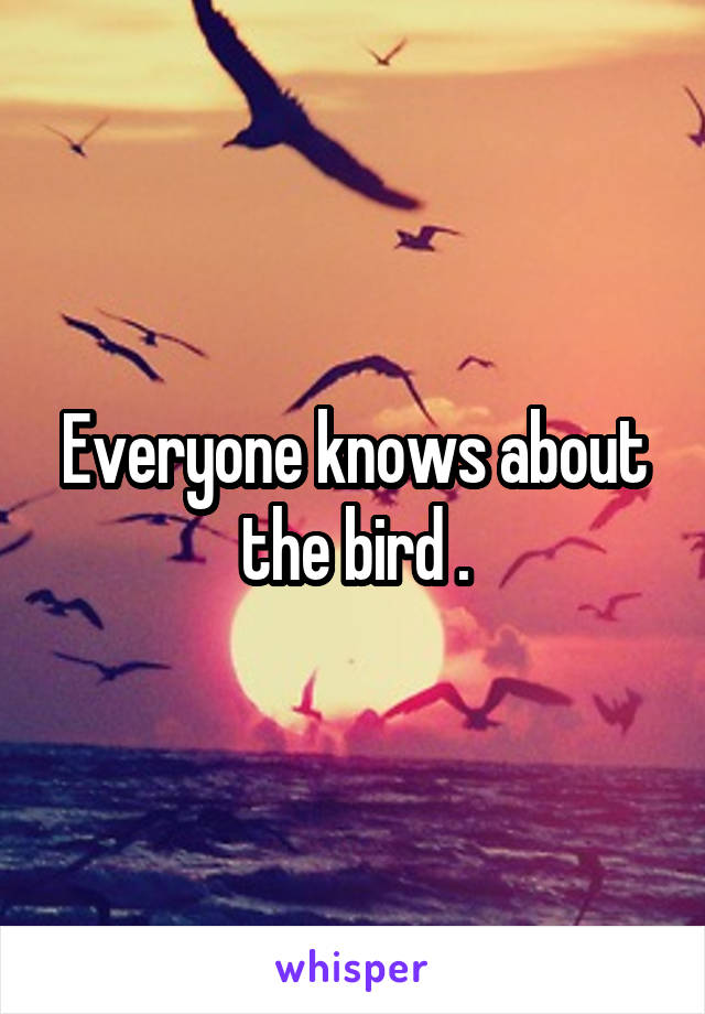 Everyone knows about the bird .