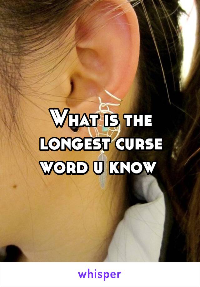What is the longest curse word u know 