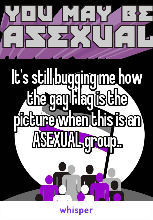 It's still bugging me how the gay flag is the picture when this is an ASEXUAL group..
