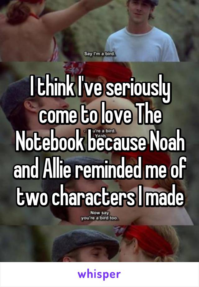 I think I've seriously come to love The Notebook because Noah and Allie reminded me of two characters I made