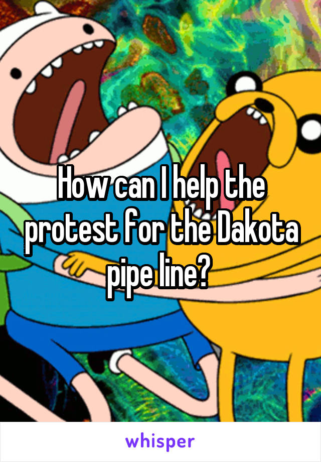 How can I help the protest for the Dakota pipe line? 