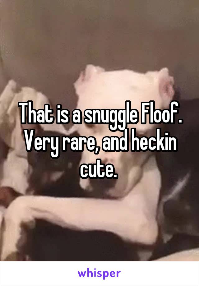 That is a snuggle Floof. Very rare, and heckin cute. 