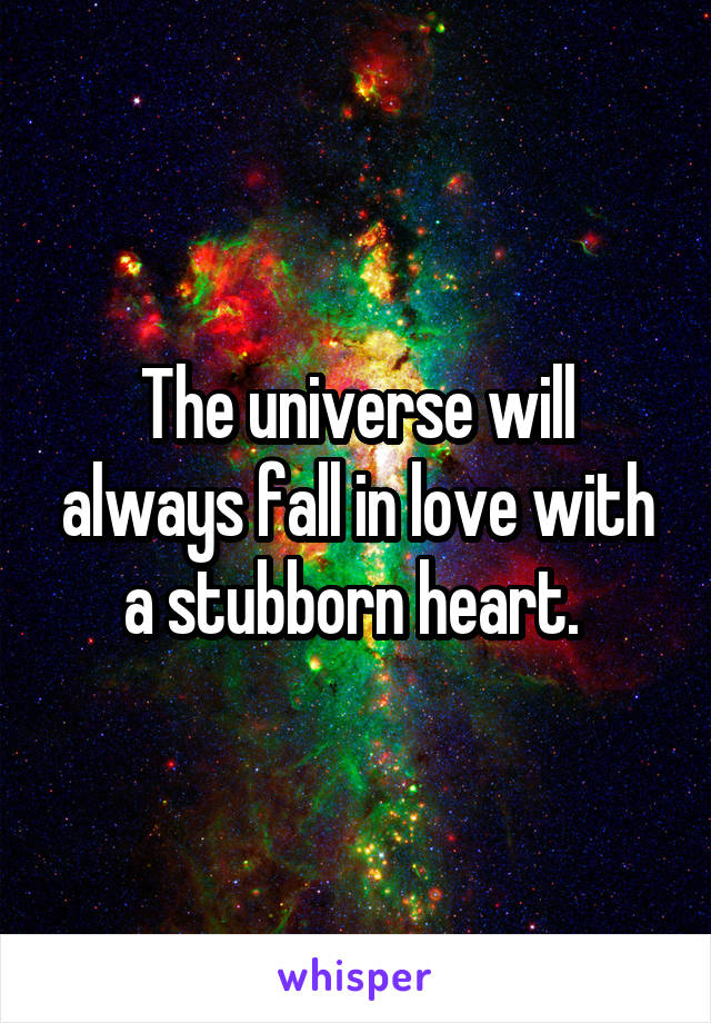 The universe will always fall in love with a stubborn heart. 