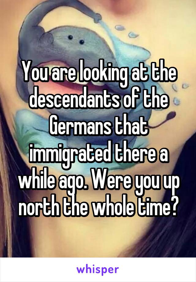You are looking at the descendants of the Germans that immigrated there a while ago. Were you up north the whole time?