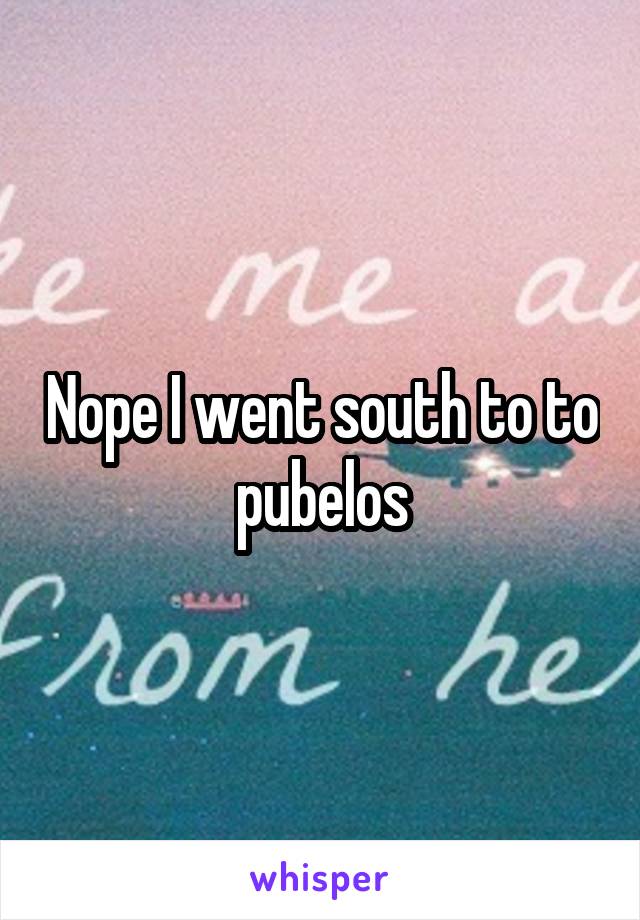 Nope I went south to to pubelos