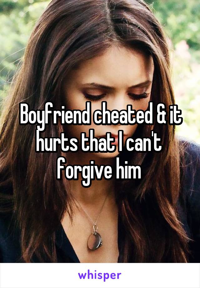 Boyfriend cheated & it hurts that I can't  forgive him 