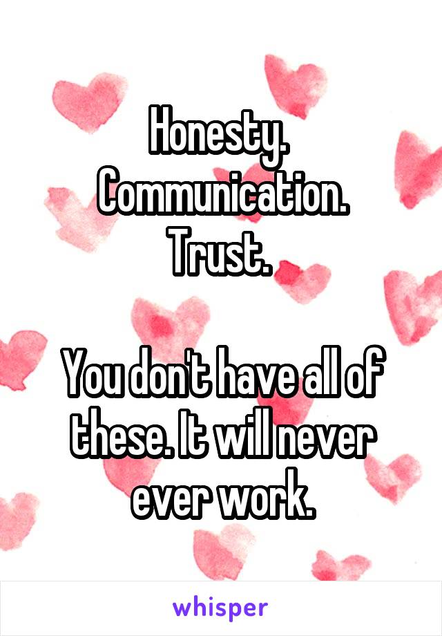 Honesty. 
Communication.
Trust. 

You don't have all of these. It will never ever work.