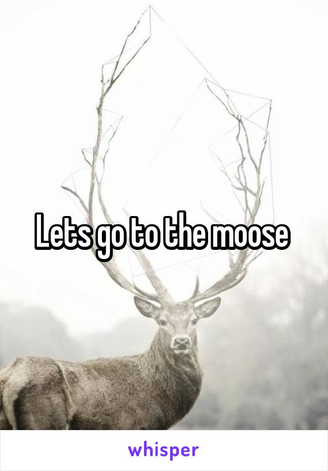 Lets go to the moose 
