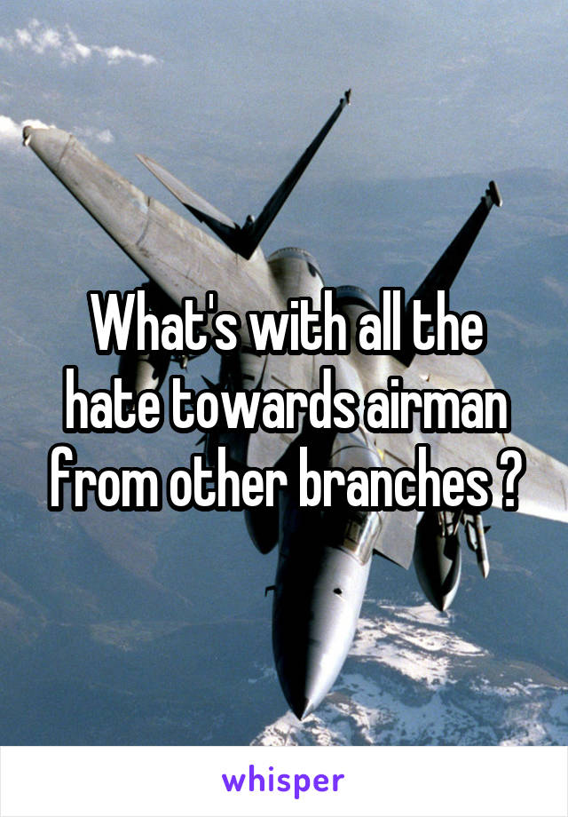What's with all the hate towards airman from other branches ?