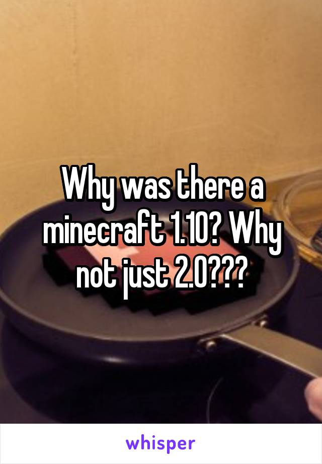 Why was there a minecraft 1.10? Why not just 2.0???
