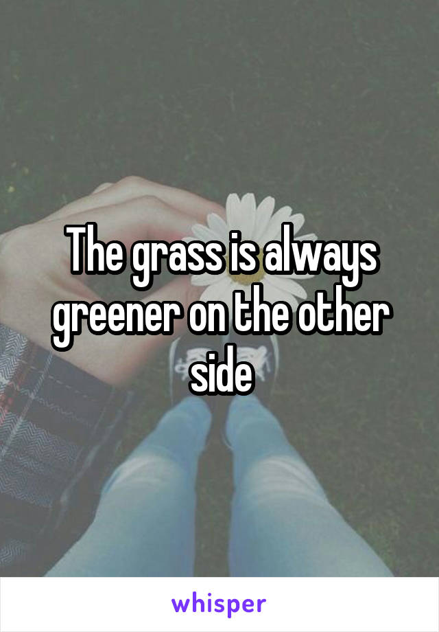 The grass is always greener on the other side