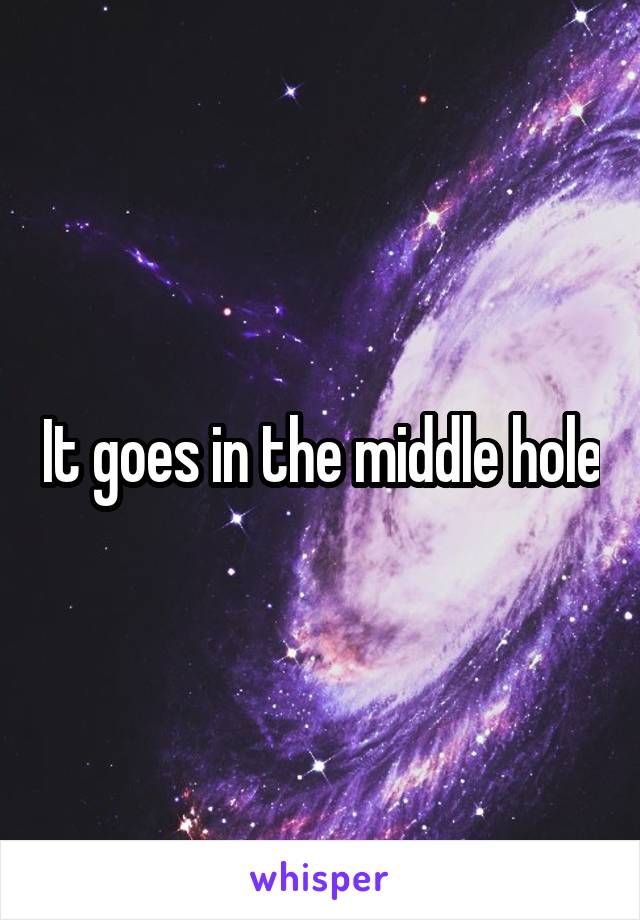 It goes in the middle hole