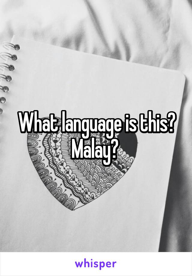 What language is this? Malay? 