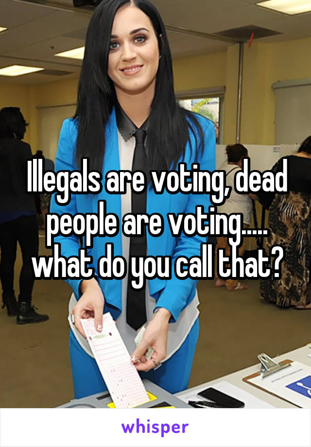 Illegals are voting, dead people are voting..... what do you call that?